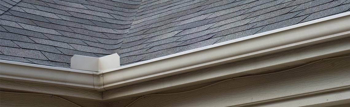 Rain gutter and downspout installation on a Central Indiana home